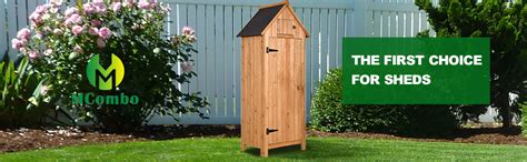 Mcombo Outdoor Storage Cabinet Tool Shed Wooden Garden Shed Organizer