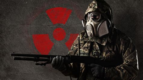 Soldiers Guns Gas Masks Radioactive Dangerous 1920x1080