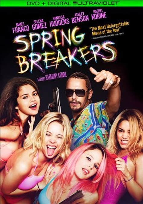 spring breakers stars james franco selena gomez vanessa hudgens new on dvd blu ray review