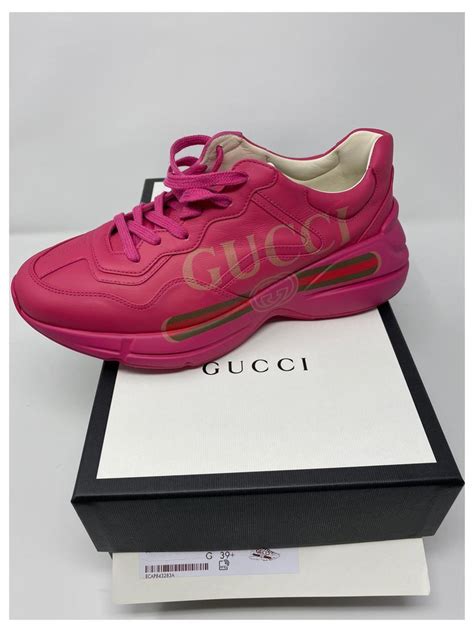 Gucci Rhyton Leather Sneakers New Pink Ref218737 Joli Closet
