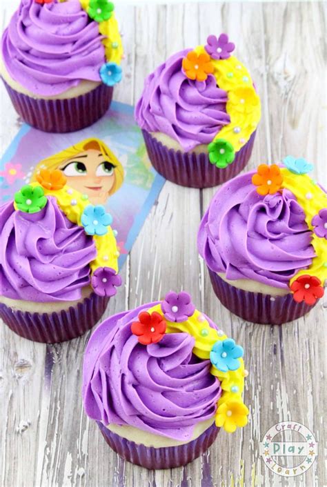 Rapunzel Cupcakes Party Food Idea Craft Play Learn Rapunzel Cupcakes Cupcake Party Disney