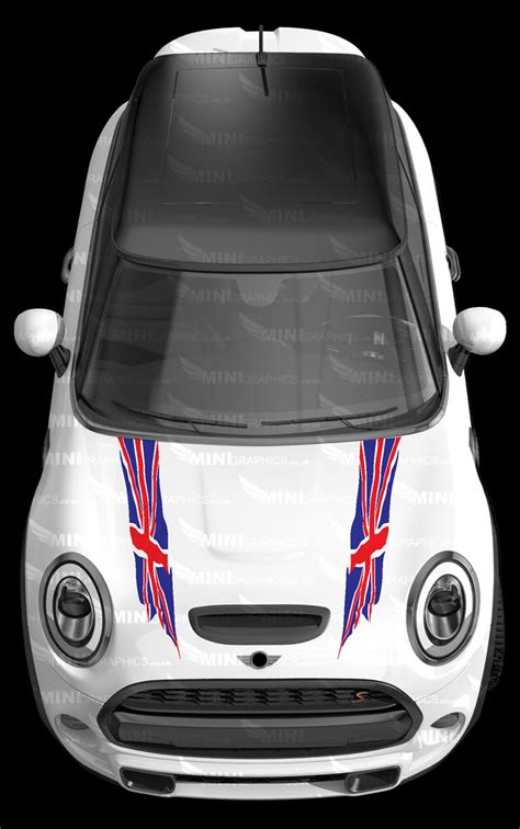 Union Jack Bonnet Stripes Car Hood Graphics Sticker Decal For Mini