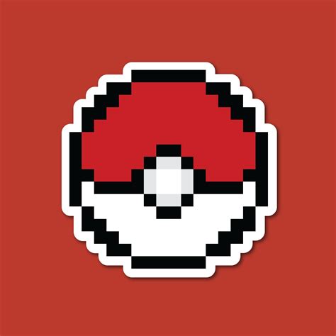 Pokeball Pokemon Sticker 8 Bit Etsy