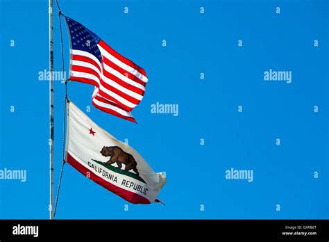 Usa And California State Flags Stock Photo Alamy