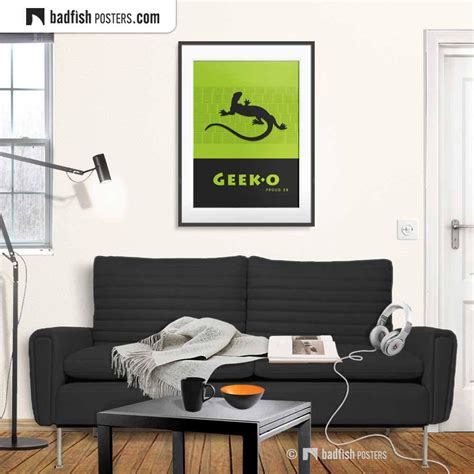 Geeko Geek Print Modern Graphic Style Poster Gecko Vector Etsy Geek