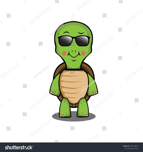 Cute Turtle Mascot Glasses Illustration Stock Vector Royalty Free