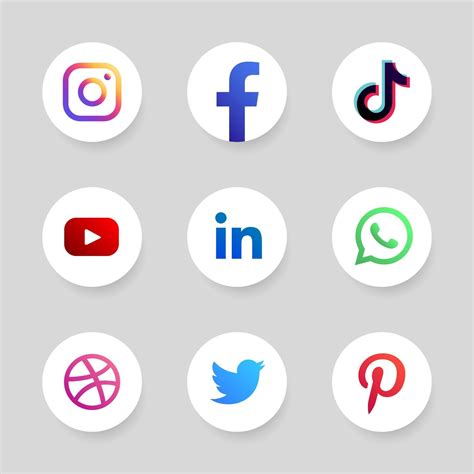 Social Media Logos In The Circle Frame Vector Art At Vecteezy