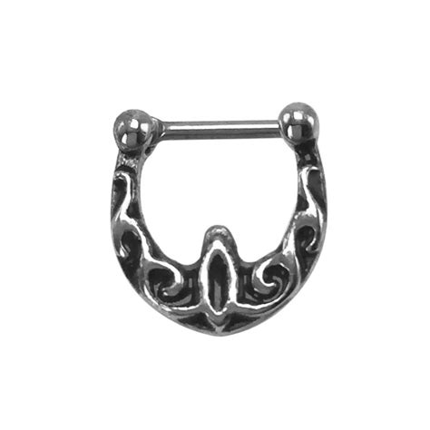 1piece Fashion Septum Nose Rings Stainless Steel 12mm 16g Nose Piercing Antique Silver High