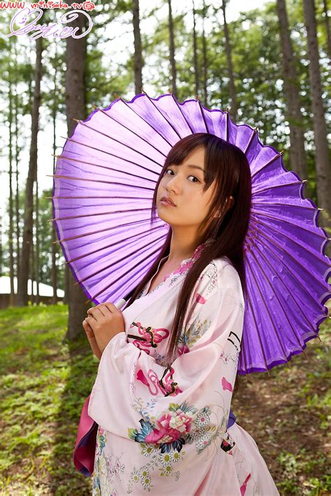 Mayumi Yamanaka Japanese Cute Idol Sexy Purple Kimono Robe In The Forest Part 1 Photo Porn