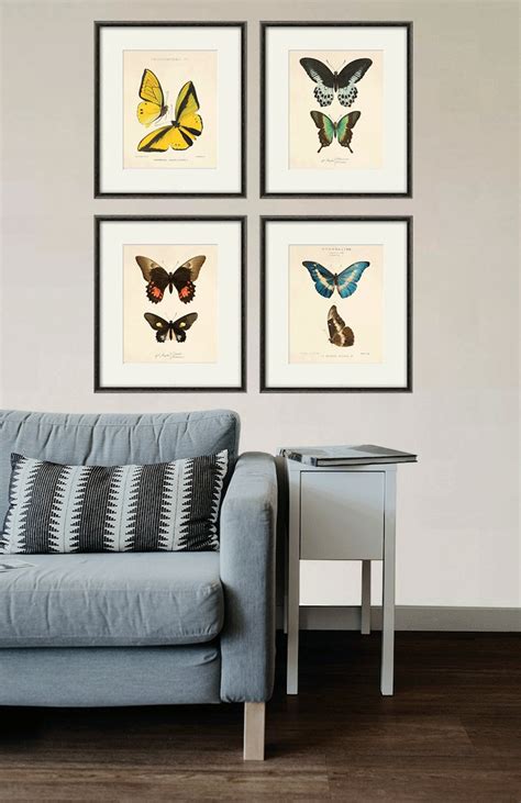 Vintage Butterfly Art Print Garden Art Print Cottage Art Etsy