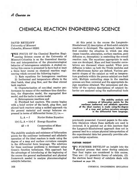 pdf chemical reaction engineering science dokumen tips