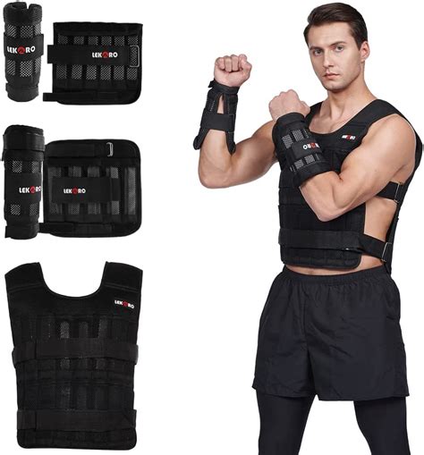 Adjustable Weighted Vest Set With Arm Weights And Leg Weights Weight