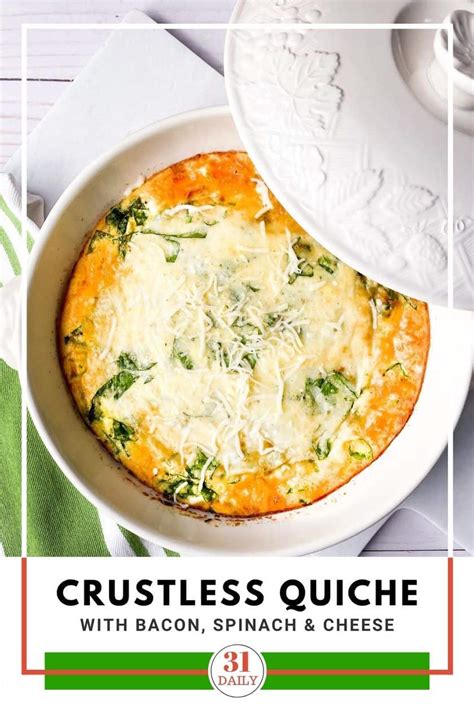 Easy Crustless Quiche With Bacon Cheese And Spinach Daily Hot Sex Picture