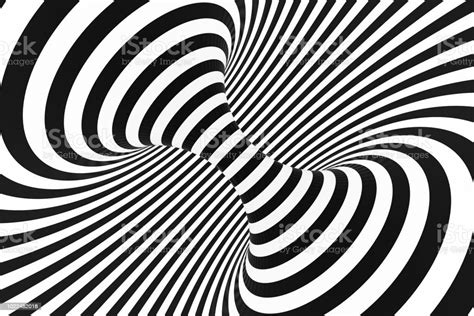 Black And White Spiral Tunnel Striped Twisted Hypnotic Optical Illusion
