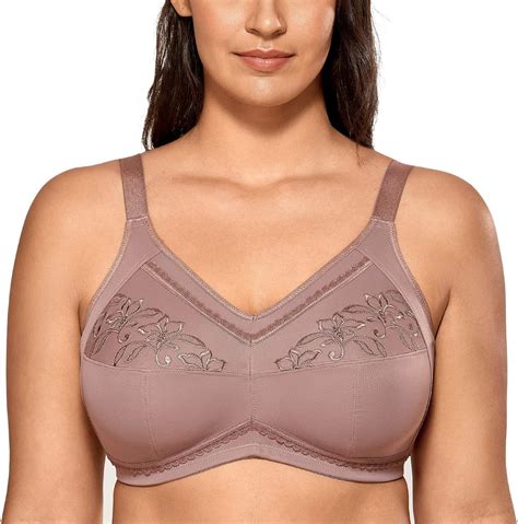 Delimira Women S Embroidered Full Coverage Support Wirefree Mastectomy Pocket Bra Amazon Ca