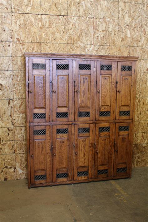 Antique American School Oak Lockers Wooden Lockers Vintage Lockers