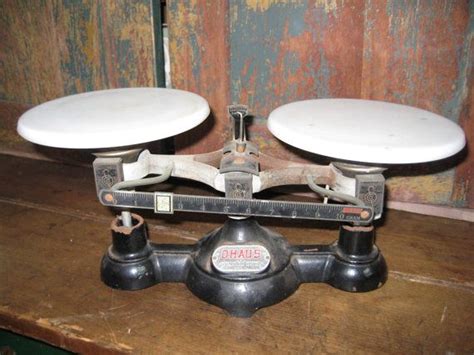 Vintage Ohaus Balance Scale With White Milk By