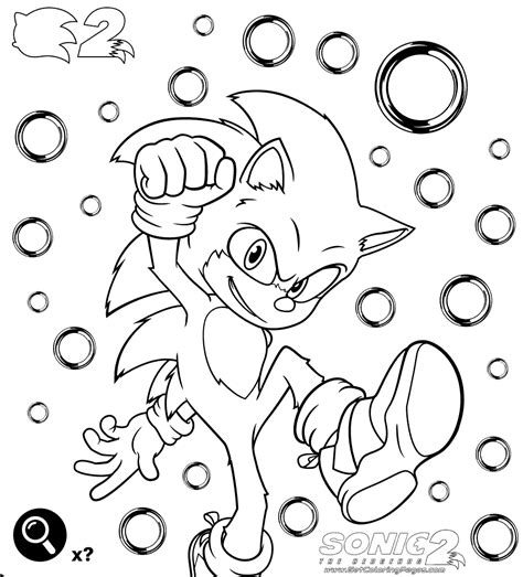 Sonic 2 Movie Rings Coloring Page The Hedgehog 2 Coloring Page Page For