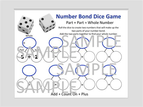 Addition Number Bonds 10 Dice Game Part Part Whole Teaching Resources