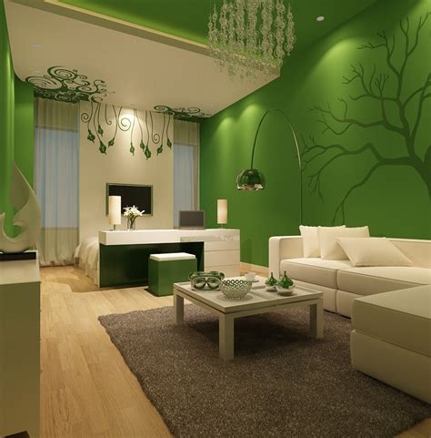You could use a softer tone of green for the walls or you can leave them white and use green for the furniture and the decorations. 15 Ideas of Green Room Wall Accents