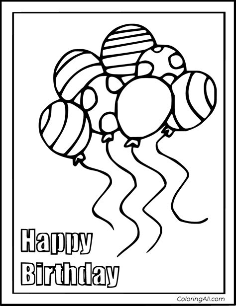 Free Printable Birthday Card Coloring Pages In Vector Format Easy