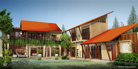 Model atap rumah minimalis selanjutnya adalah atap gambrel ini biasa disebut dengan dutch roof (atap belanda) di negara. Mario Andreti Architectural Works: Rumah Ibu Dian, Jakarta, Indonesia