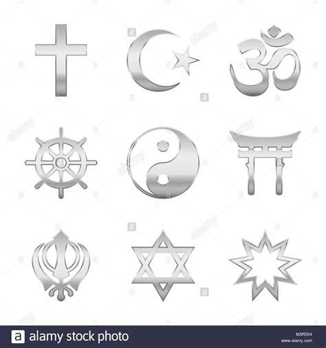 Christianity Judaism Islam Symbols Stock Photos