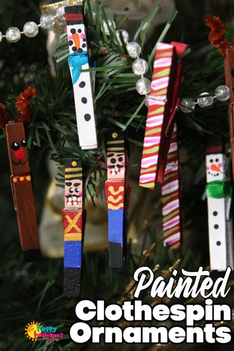 Painted Clothespin Christmas Ornaments Happy Hooligans