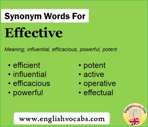 Synonym For Effective What Is Synonym Word Effective English Vocabs