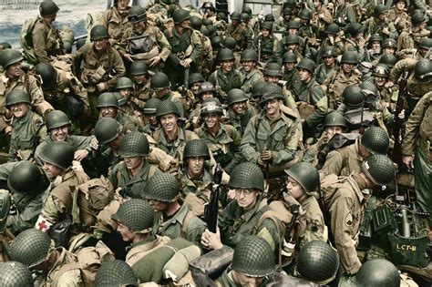 D Day June 6th 1944 Colorized Photo Of American Soldiers In Wwii
