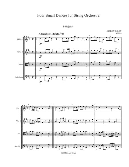 Four Small Dances For String Orchestra Sheet Music Jordan Grigg
