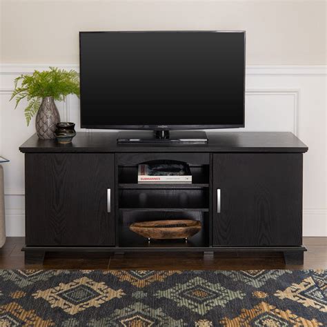 Manor Park Traditional Tv Stand With Storage For Tvs Up To 66 Black