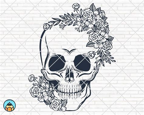 Flower Skull SVG | HotSVG.com