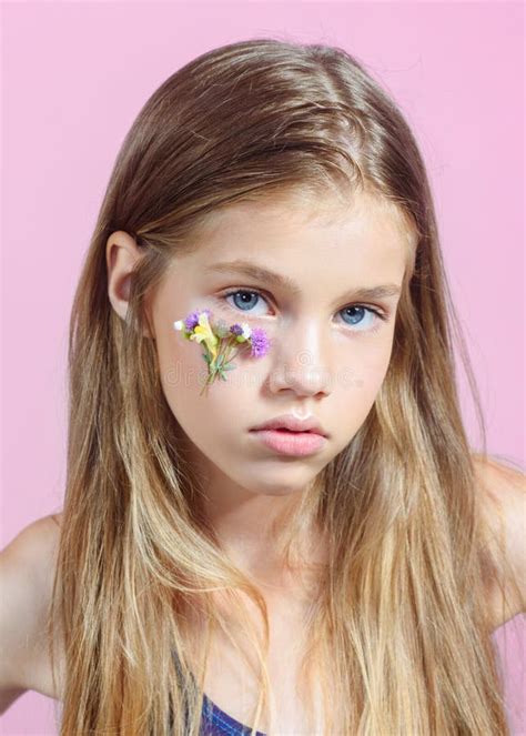 Portrait Of Little Model Girl Stock Photo Image Of Beautiful Studio