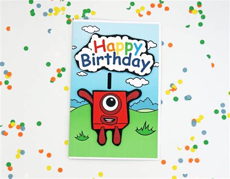 Numberblocks Happy Birthday Card Etsy