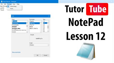 Notepad Tutorial Lesson 12 Word Wrap Youtube