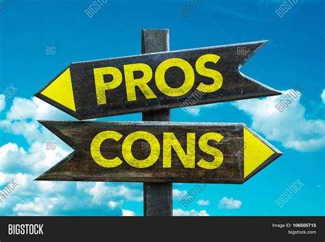Pros Cons Signpost Sky Image And Photo Free Trial Bigstock