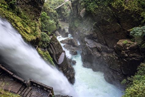 Pailon Del Diablo Waterfall In The Andes Stock Image Image Of Latin