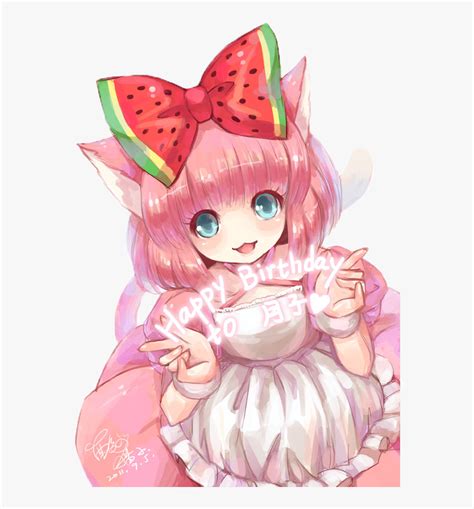 Anime Clipart Pink Cat Kawaii Anime Girl Happy Birthday Hd Png