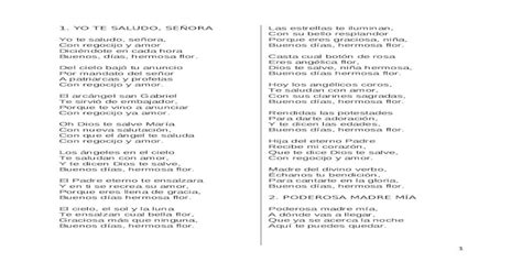 Cantos Para La Virgen Yolox 2012 Docx Document