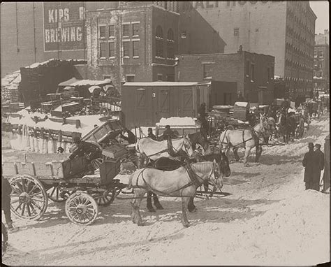 Vintage Snow Removal In The New York City Late 19th Century