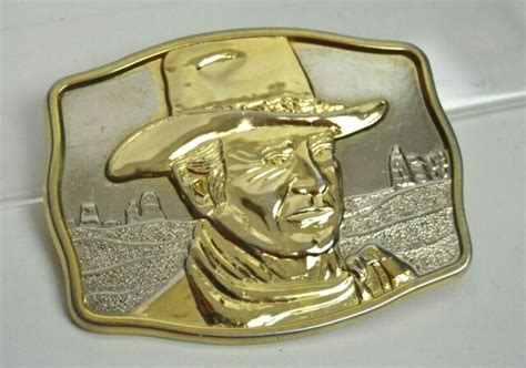 Vintage John Wayne Man Of Golden West Belt Buckle New England Mint Low
