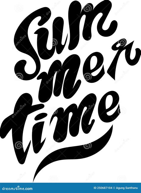 summertime calligraphic text summer time lettering for greeting card or tshirt stock vector