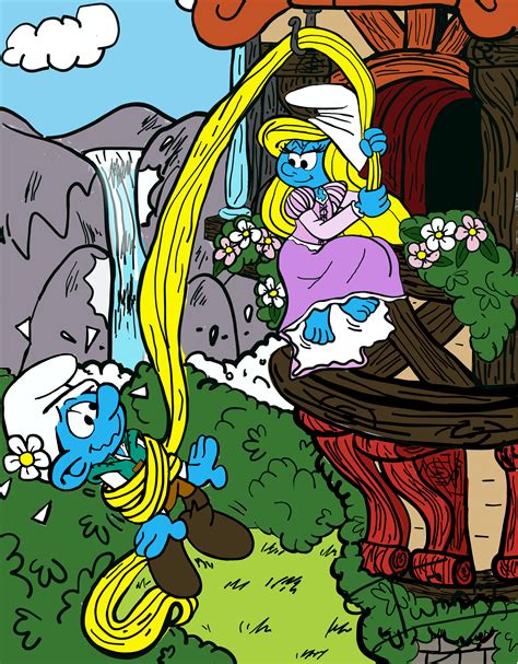 Smurfette And Vanity Smurf Tangled By Pussycat Puppy On Deviantart