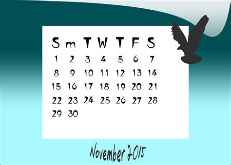 Calendar November 2015 Free Stock Photo Public Domain Pictures