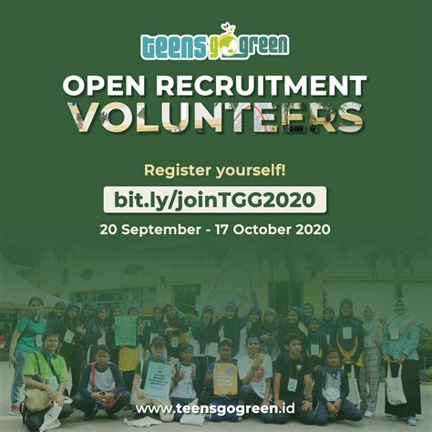 Open Recruitment Volunteers Teens Go Green 2020 Teens Go Green Indonesia