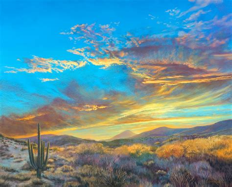 Sunset At Desert Mountainoriginal Sold Giclée Prints Available