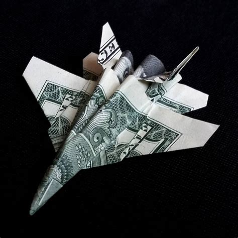 Money Origami Fa 18 Hornet Jet Fighter Real One Dollar Bill Etsy