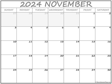 Printable Calendar November 2022 Free Printable Blank World