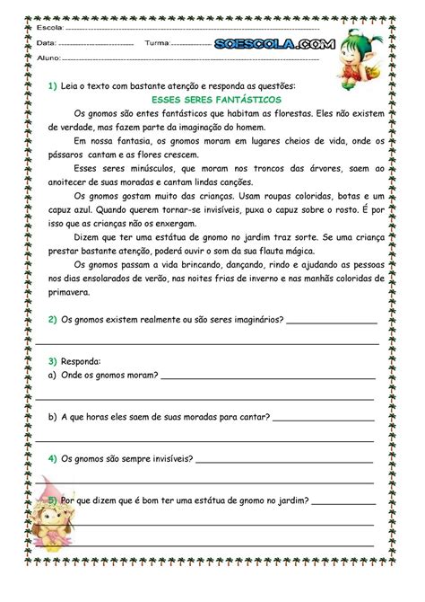 Texto Para Interpretação 4 Ano Gsmbrain